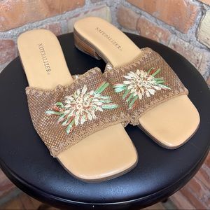 Square toe woven sandal
